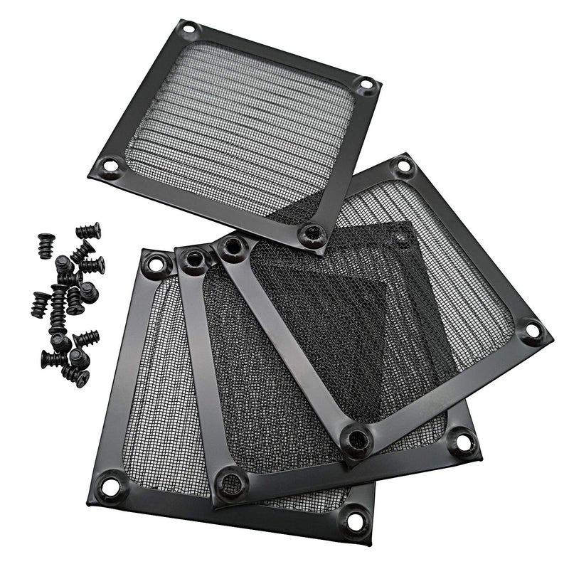 IMSurQltyPrise 80mm Computer Fan Filter Grills with Screws, Aluminum Frame Ultra Fine Stainelss Steel Mesh - 4 Pack (Black) - Image 5